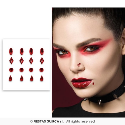 Red Face Gem Stickers