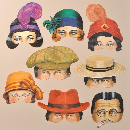 Roaring 20s Half Face Card Masks