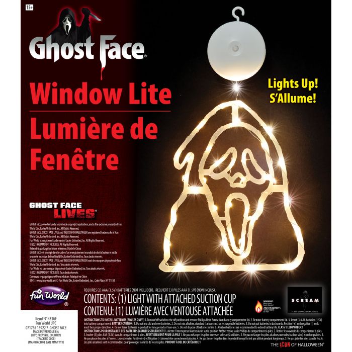 Scream Ghost Face Window Light