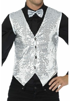 Silver Sequin Waistcoat