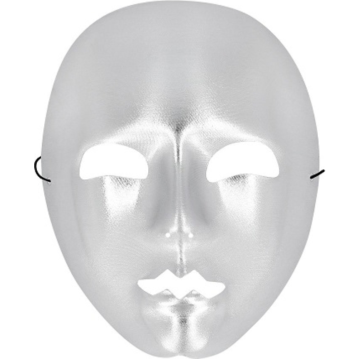 Silver Metallic Mime Mask