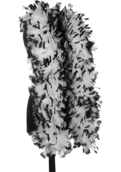 Stylex party boa white with black tips ST4971
