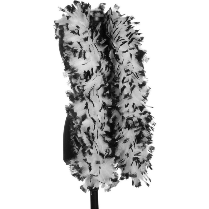 Feather Boa White Black Tips Stylex Party ST4971