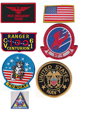Top Gun Goose Nick Bradshaw Sew On Costume Patch Set
