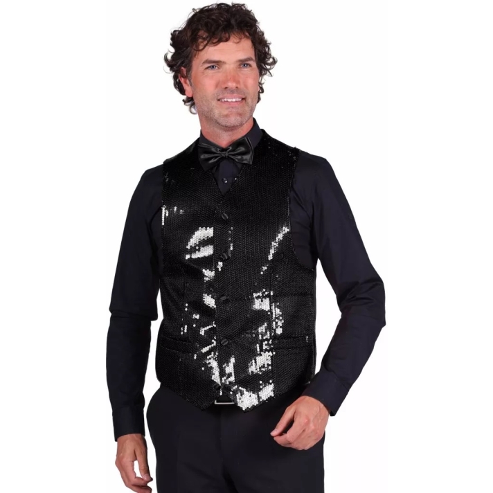 Black Sequin Waistcoat