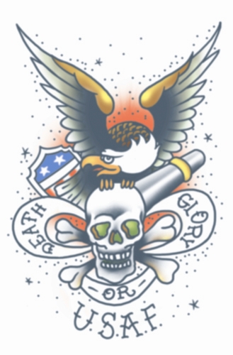 Military U.S.A.F Death Or Glory Temporary Tattoo