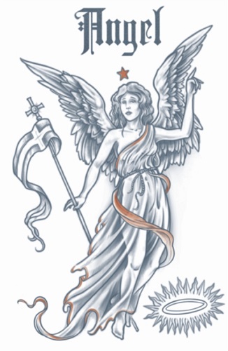 Vintage Angel 1910 Temporary Tattoo
