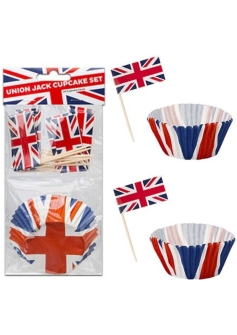 Union Jack Cupcake Set Etsy