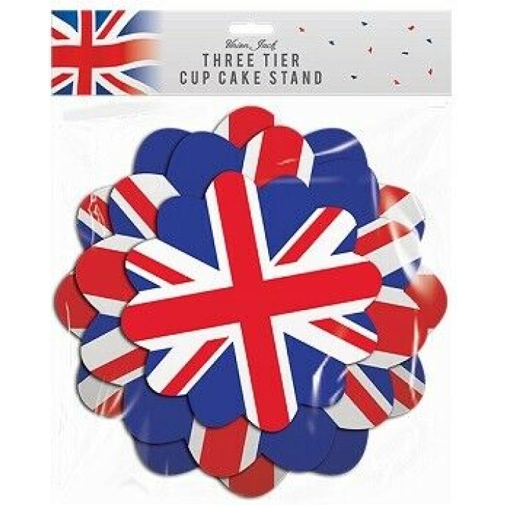 Union Jack 3 Tier Cupcake Stand