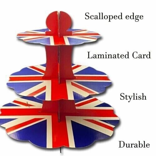 Union Jack 3 Tier Cupcake Stand