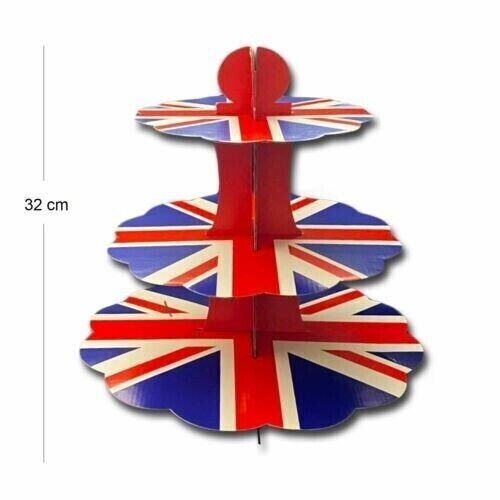 Union Jack 3 Tier Cupcake Stand