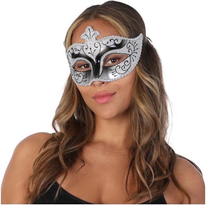 Black And Silver Glitter Eye Mask