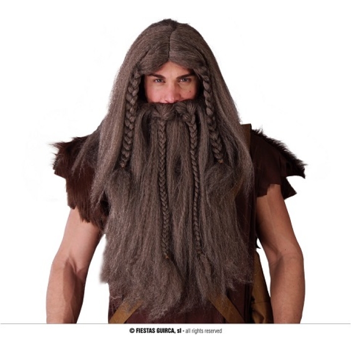 Viking Brown Wig And Beard