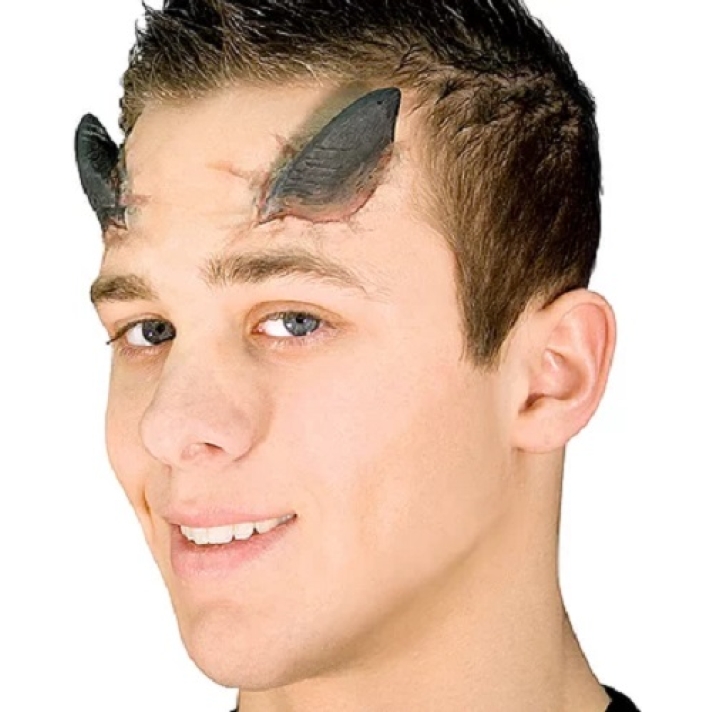 Woochie Black Demon Horns Latex Prosthetic Appliances