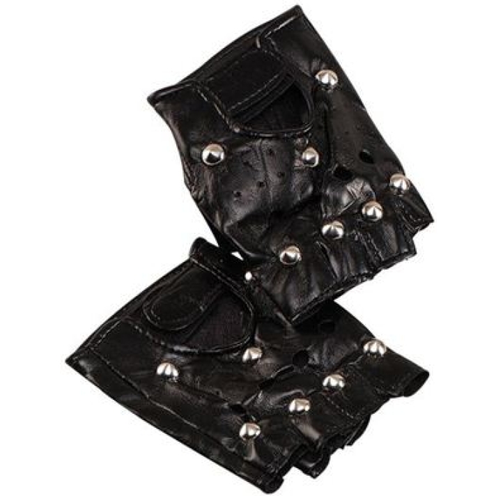 Punk Studded Fingerless Gloves