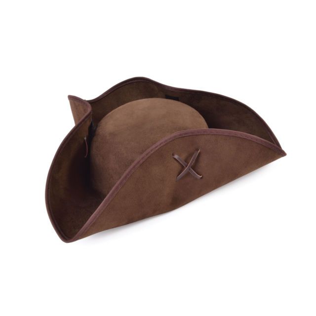 Pirate Tricorn Brown Suede Hat