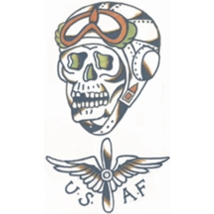 Military U.S.A.F Skull Temporary Tattoo