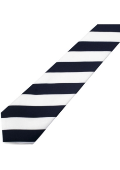 pfs Striped Black and White Tie